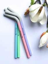 Load image into Gallery viewer, Silicone Smoothie Straws - 4 Pack Reusable - RAINBOW PASTELS - BR4 - Wilfred Eco